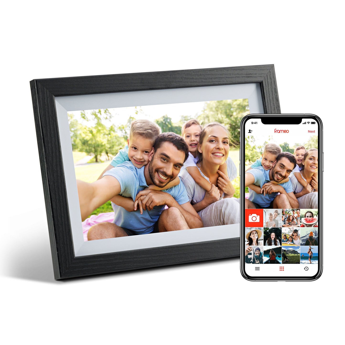 Digital Photo Frame – 10.1" Black Wood | LuvLink Canada