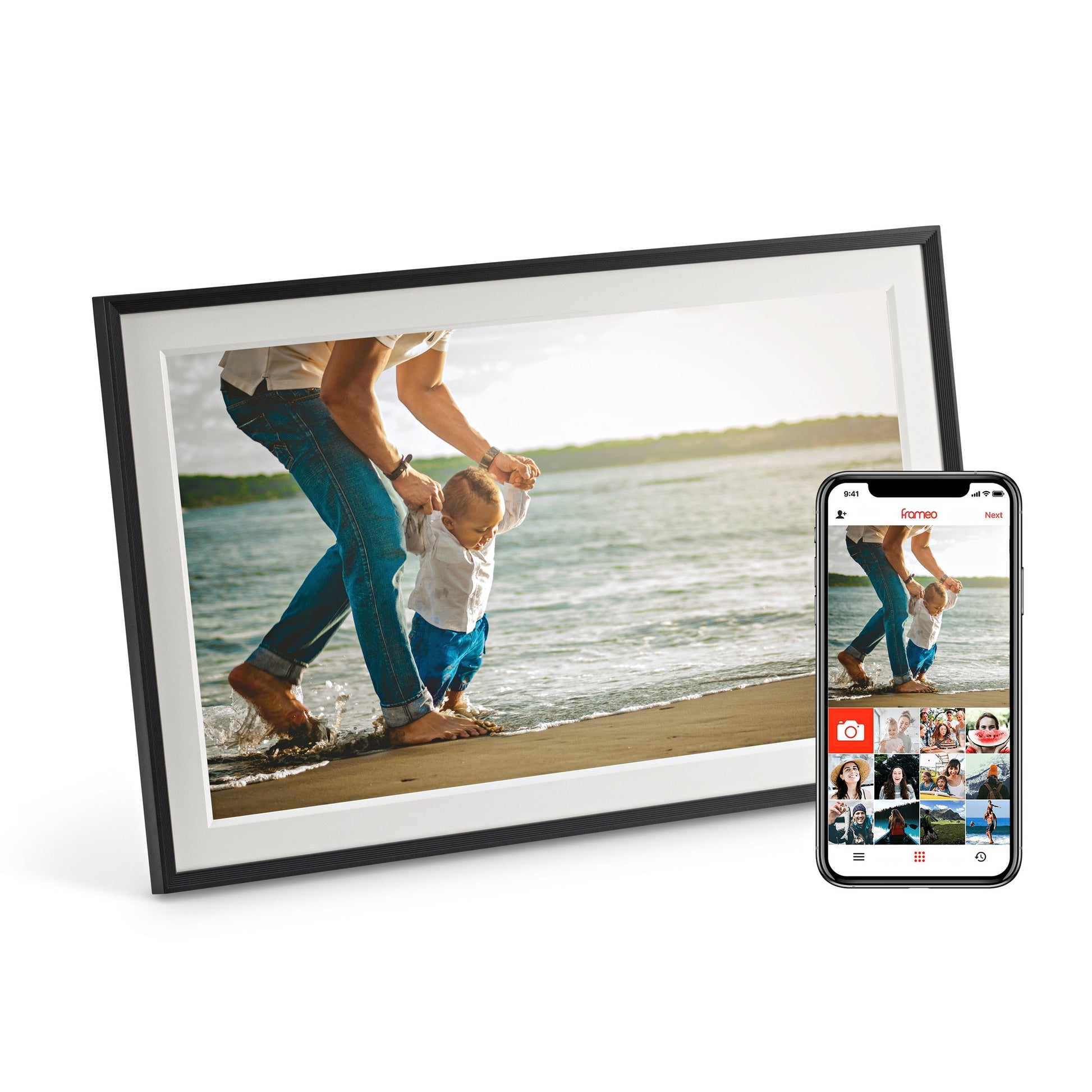 Digital Photo Frame – 15.6" Black Modern | LuvLink Canada