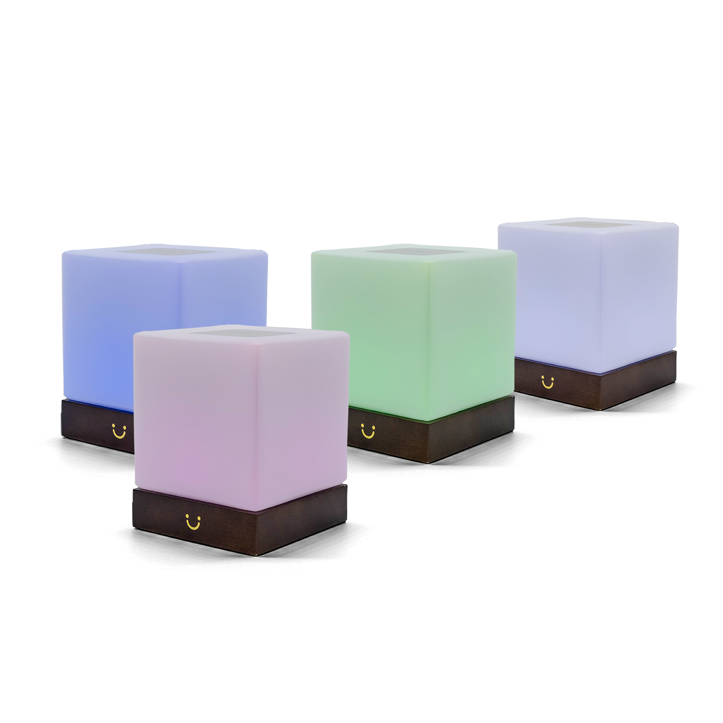 Modern Cube Lamp – Walnut / Set of Four | LuvLink Canada
