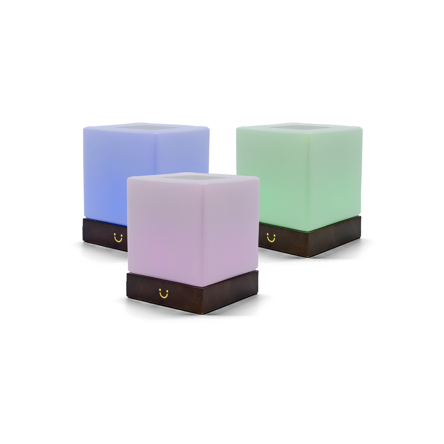 Modern Cube Lamp – Walnut / Set of Three | LuvLink Canada