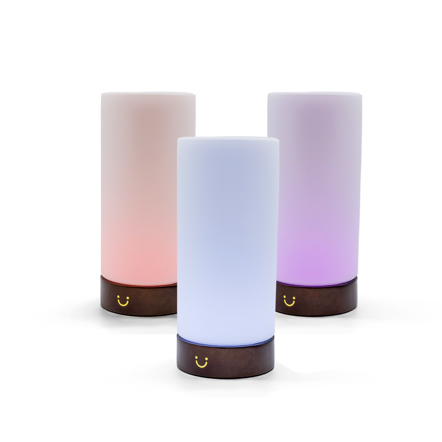 Modern Cylinder Lamp – Walnut / Set of Three | LuvLink Canada