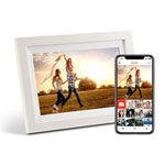 Digital Photo Frame – 10.1" White Wood | LuvLink Canada